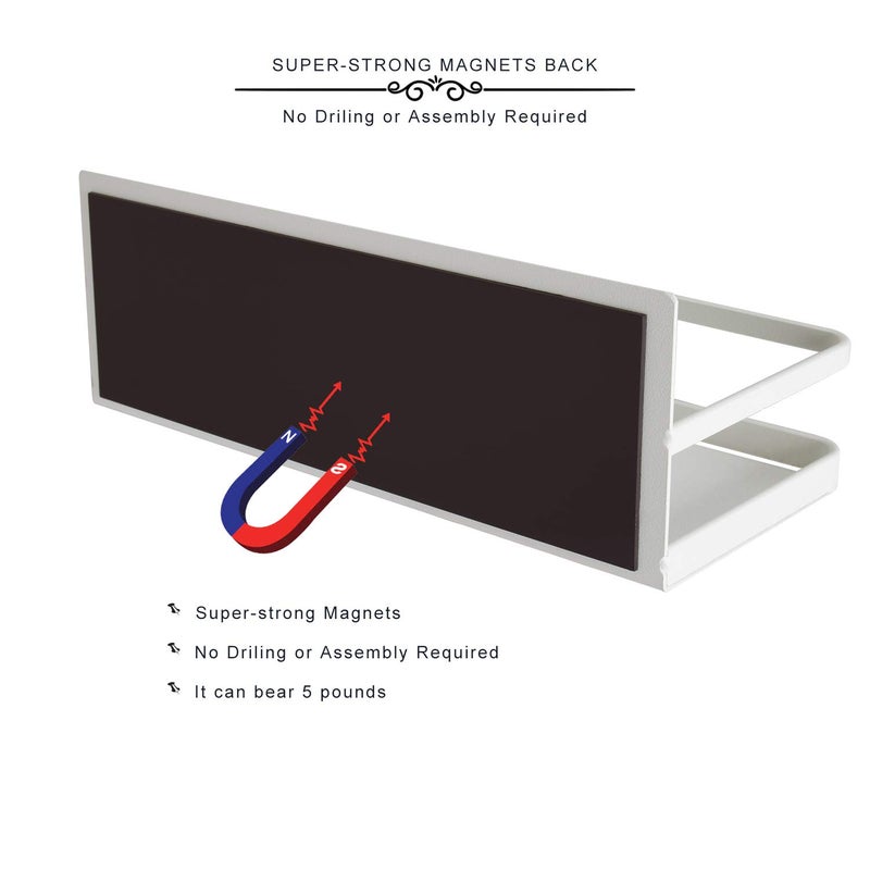 Hoopoton Magnetic Spice Rack Single Tier Refrigerator spice organizer Shelf, Easy to Install The Side of the Refrigerator - Image 2